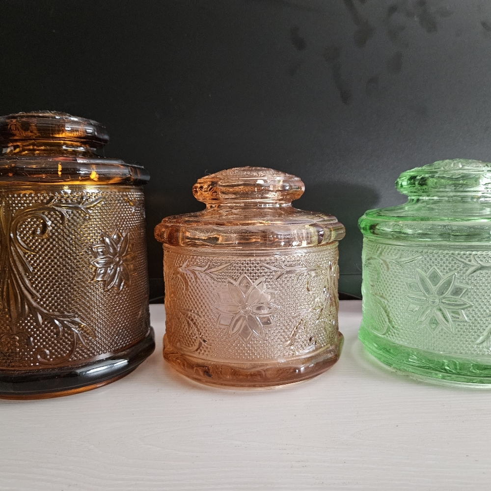 Antique Glass Canister Set